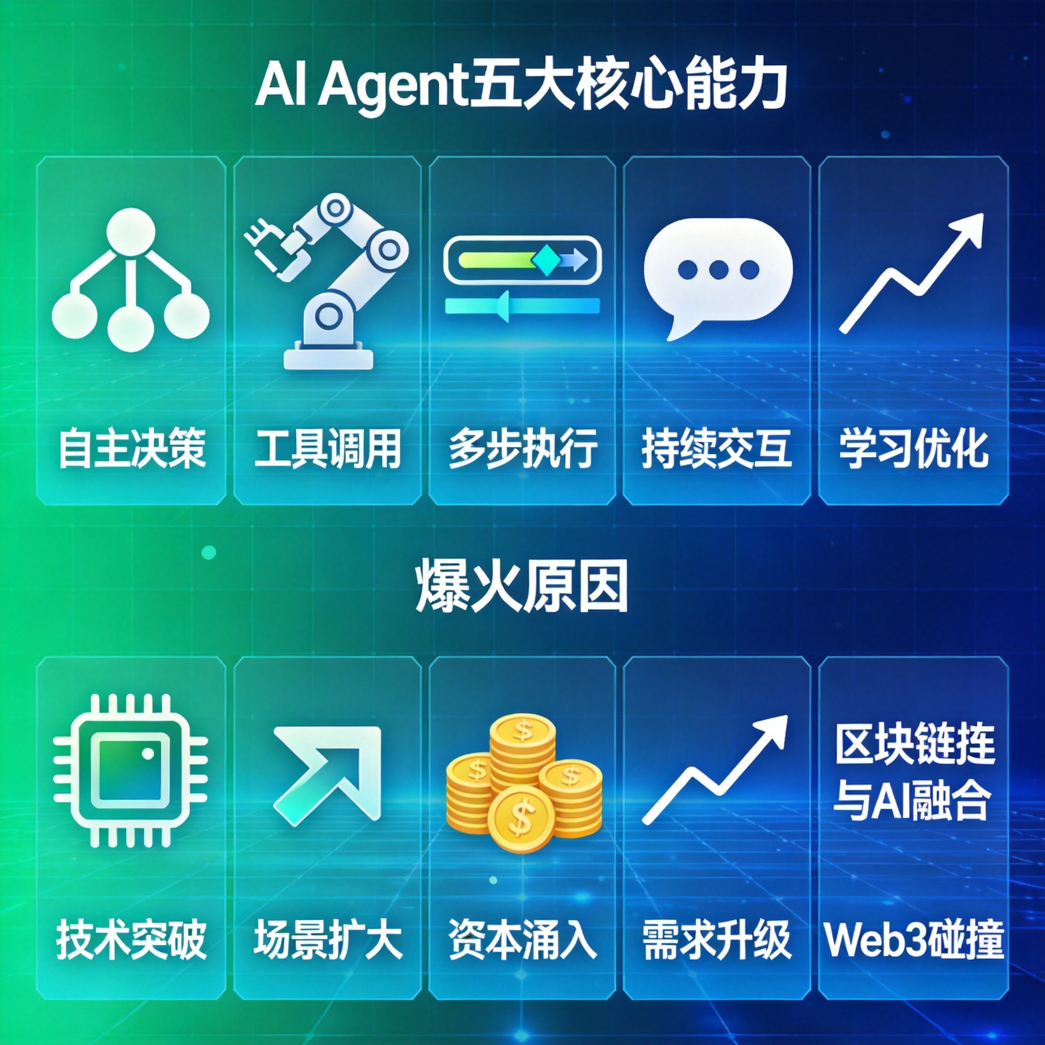 AI Agent核心能力与爆火原因可视化 AI Agent核心能力与爆火原因可视化